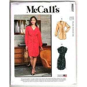 McCalls M8237 Misses 16 to 24 Tunic Dress Uncut Sewing Pattern New